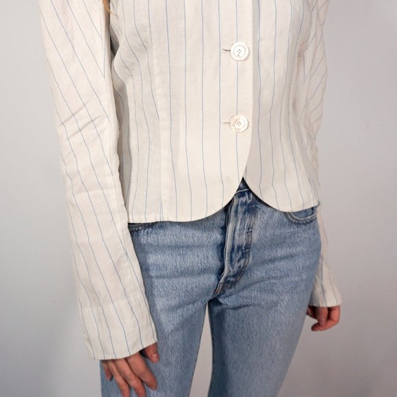 192. RALPH LAUREN Collection Clarissa Linen Striped Jacket NWOT Spring 2011 - Picture 6 of 7